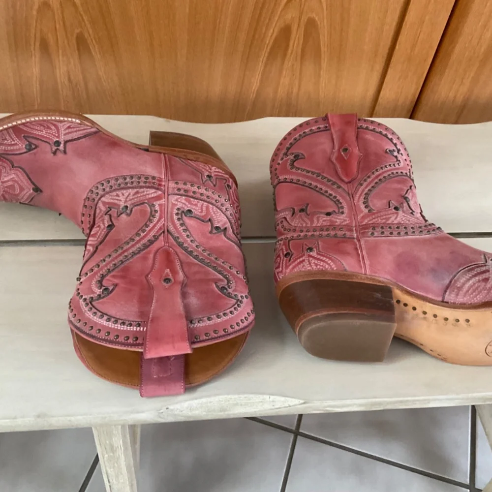 New Lucchese Studded Shorty Boot in Vamp Color Pink - Picture 5 of 10